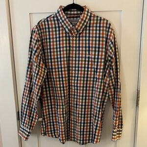Dockers Olive/Navy/Rust Checked Dress Shirt